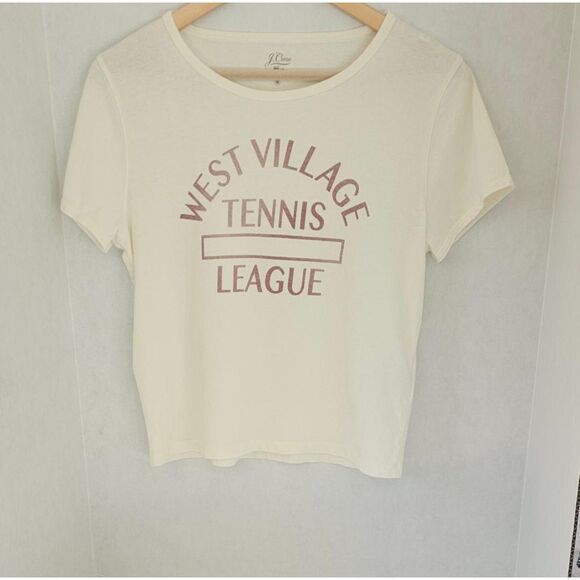J.Crew Tennis League Graphic Tee – Cropped Women’s T-Shirt Medium- EUC - Picture 2 of 7